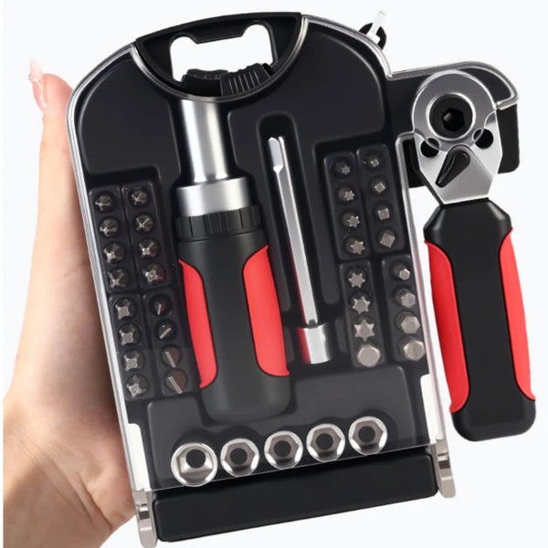 Socket Wrench Set w/ Ratcheting Screwdriver (Cr-V Steel) 40PCs