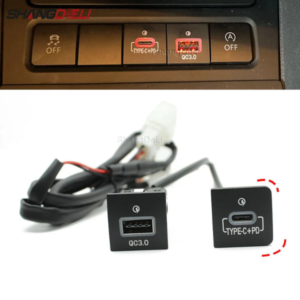 USB PD QC3.0 Fast Charging Outlet Button for VW Golf MK6 & Jetta