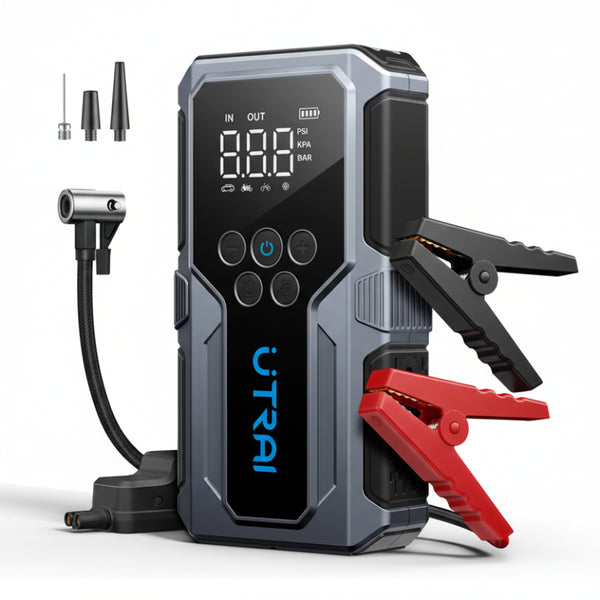 Jump Starter 150PSI Air Pump Power Bank SOS Light 1500A