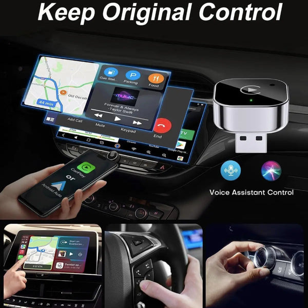 Wireless CarPlay Adapter for iPhone - Plug & Play, No App Needed