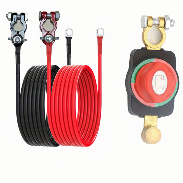 Car Battery Terminal Quick Release Disconnect Switch with Cable, Brass and Aluminum