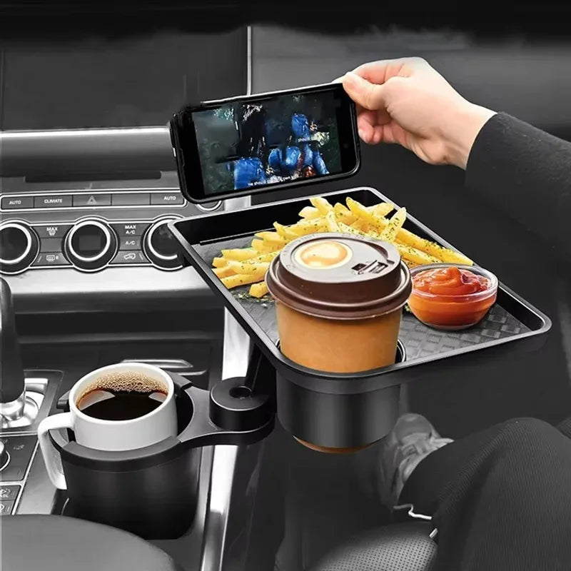 Car cup holder tray 360 degree rotating