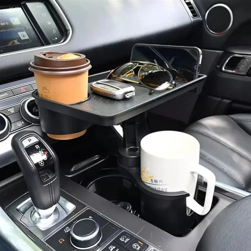 Dual cup car holder tray