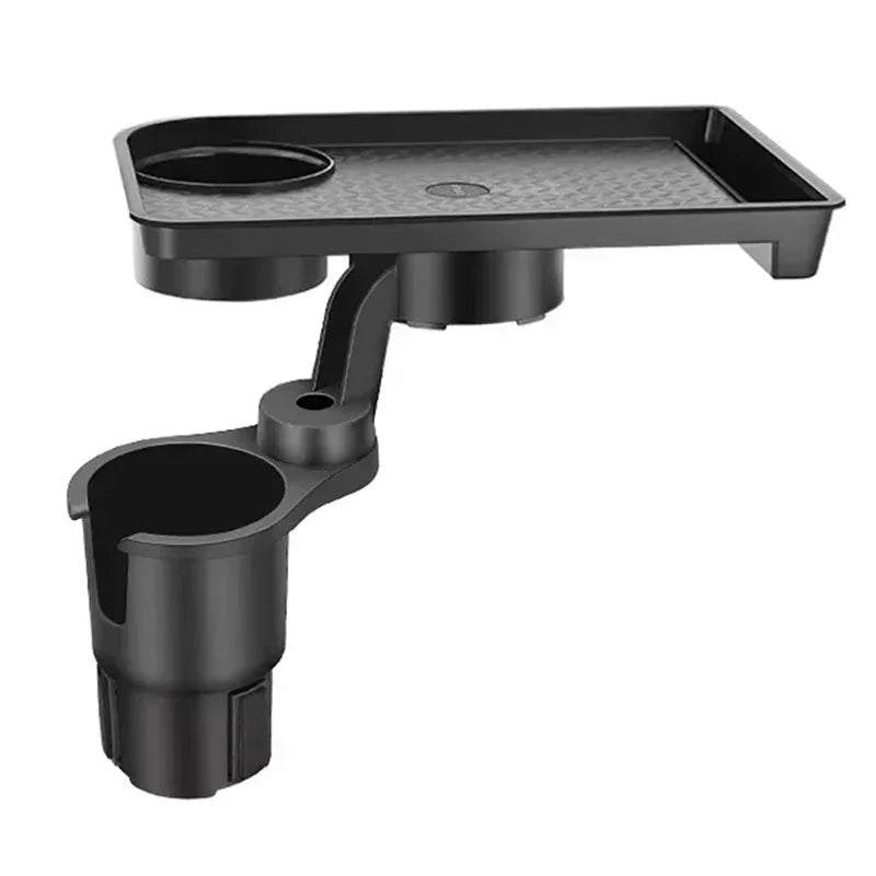 Car cup holder with rotating tray