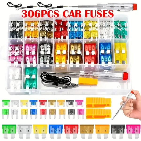 Car Fuse Kit Assortment, Blade Type 2A to 35A Mini Small Medium for Marine and Auto