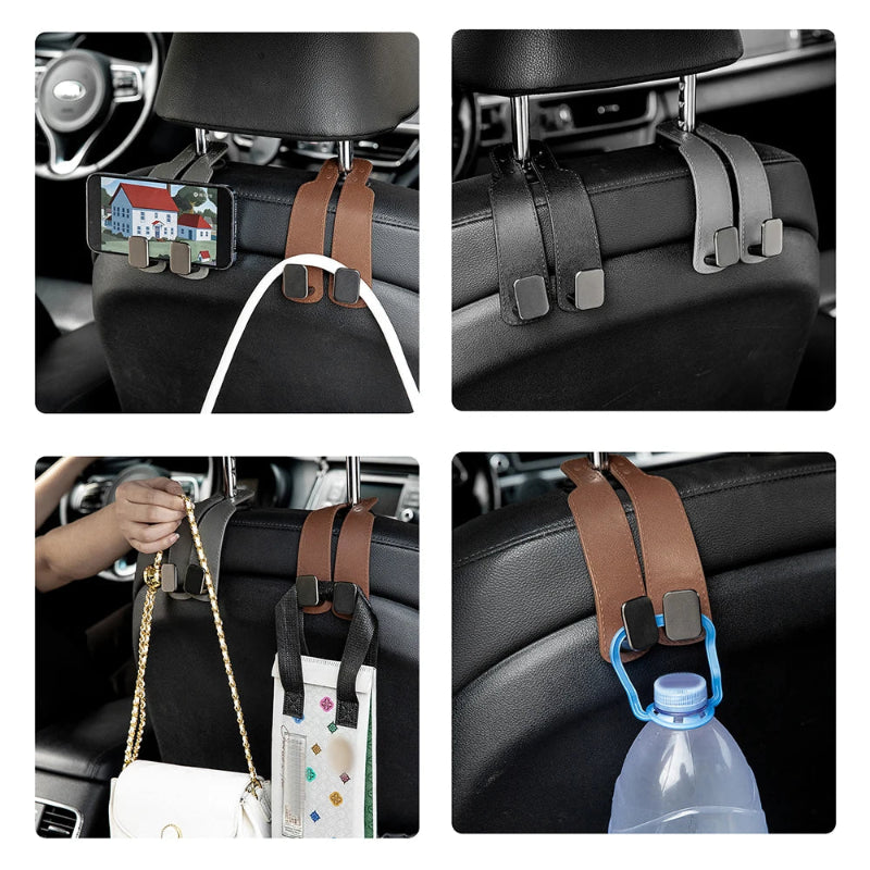 Universal car headrest dual hook