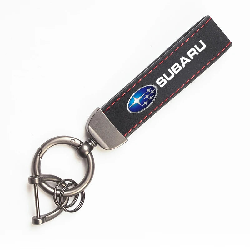 Subaru key chain with badge