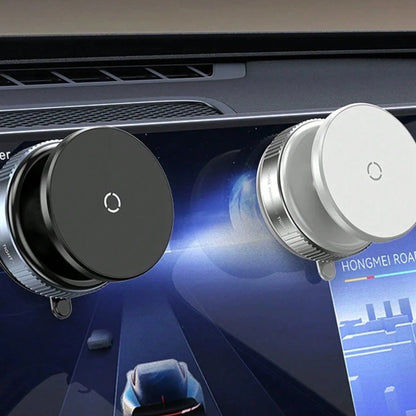 Magnetic car phone holder for windshield mounting