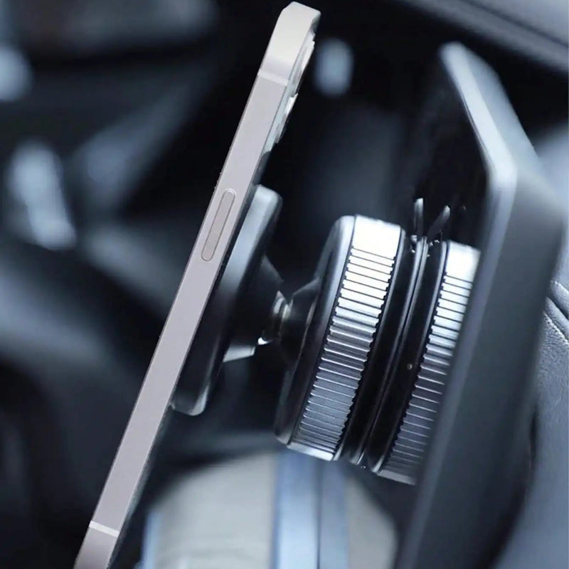 Dashboard car phone holder dual fixation system