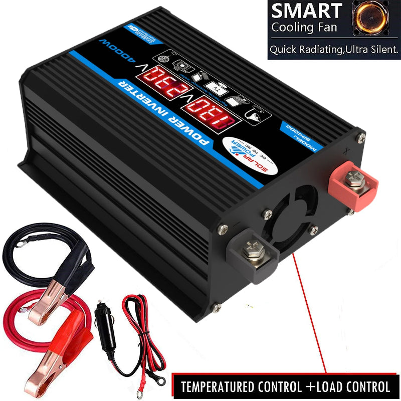 Car inverter with dual USB ports