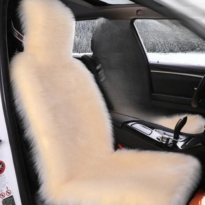 Car Seat Cover Sheepskin Plush Backrest Coverage View