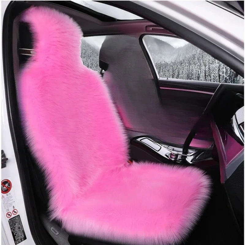 Car Seat Cover Sheepskin Plush Winter Comfort on Long Drive
