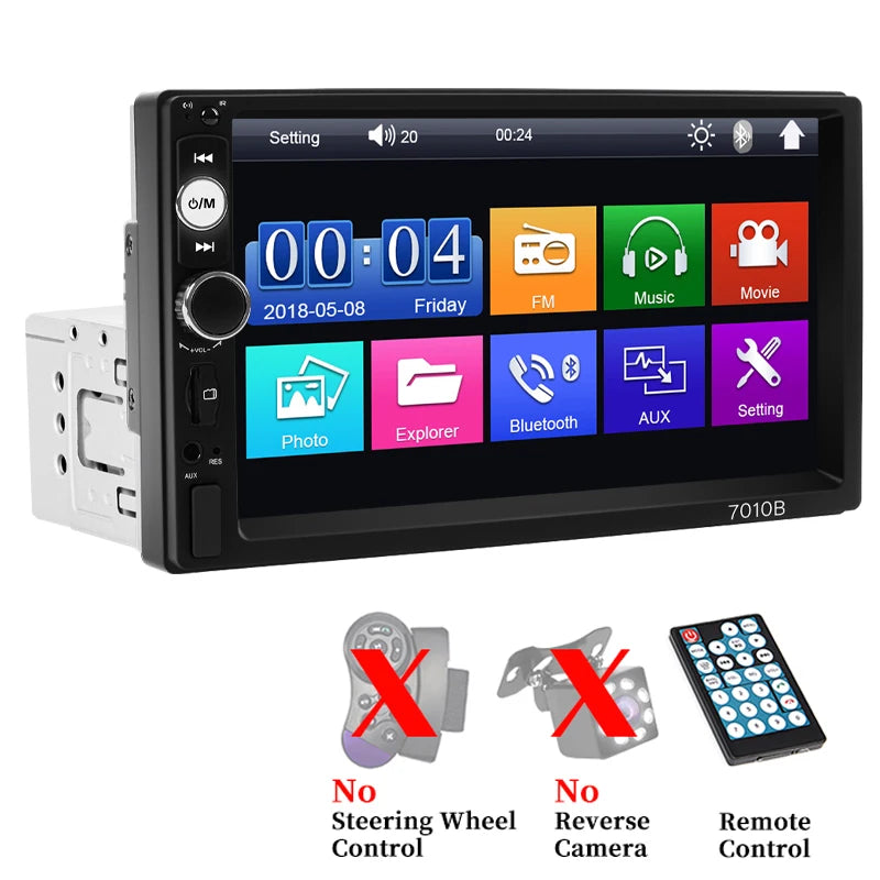 Single DIN car radio 4x45W output