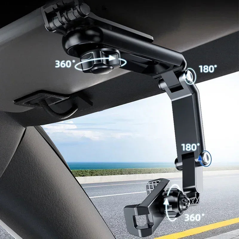 Rearview mirror phone holder clip
