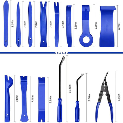 Car trim panel disassembly tool set 5 or 43 piece