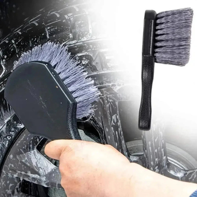 Short handle wheel wash brush compact
