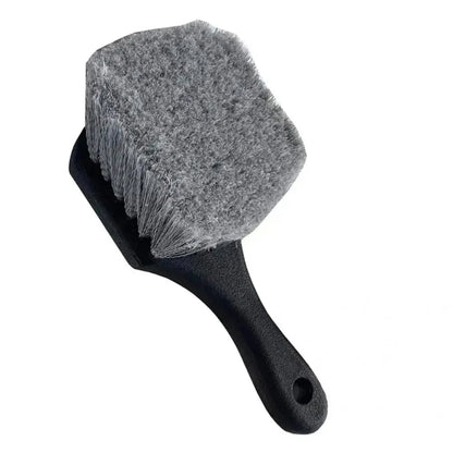 Auto wheel detail brush for tires and rims
