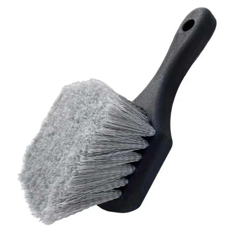 Wheel cleaning brush with soft gray bristles