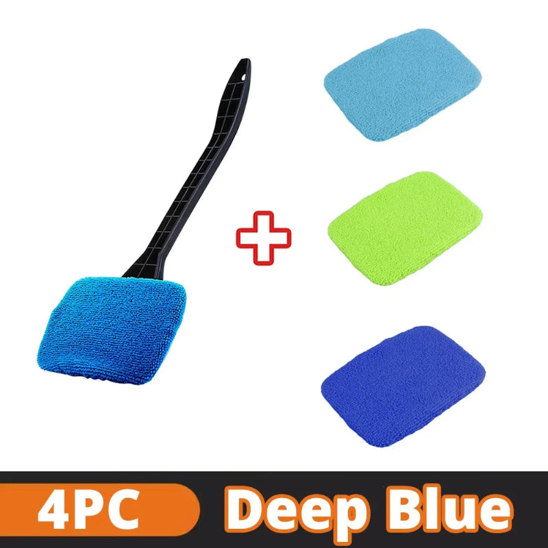 Car window brush kit with washable pad