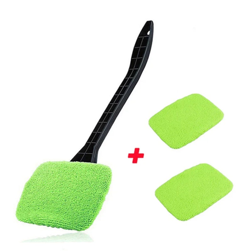 Car window cleaner with pivoting head