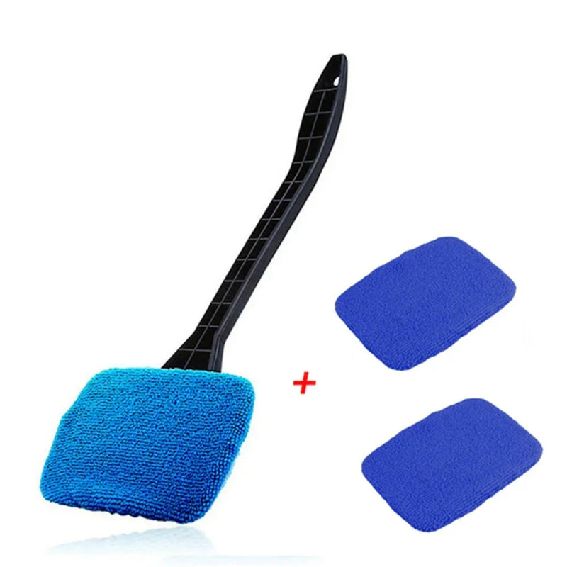 Removable microfiber pad car window brush