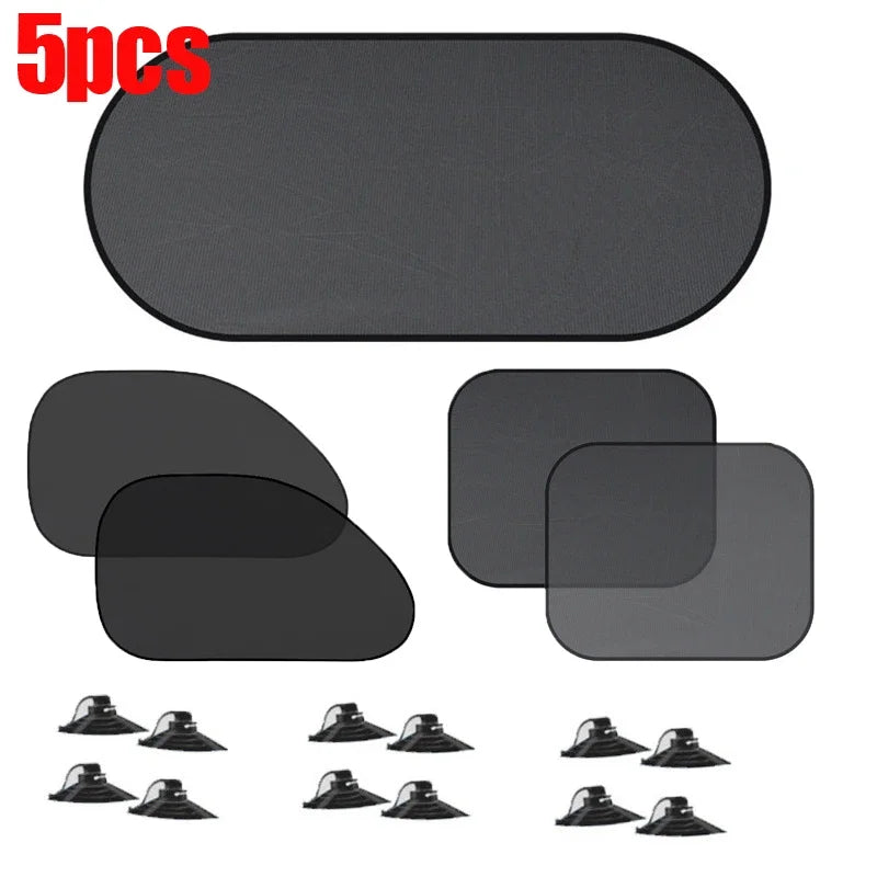 Car window sunshade for front and rear protection