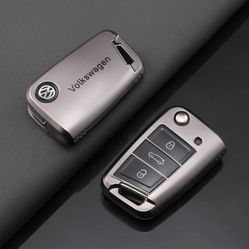 TPU Flip Key Case for Volkswagen Flexible Snap On Design