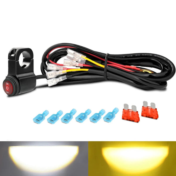 LED Light Bar Wiring Harness, 12V 24V 40A Kit for 1 or 2 Lights with Switch and Relay