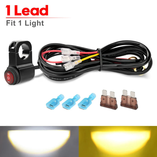 LED Light Bar Wiring Harness, 12V 24V 40A Kit for 1 or 2 Lights with Switch and Relay