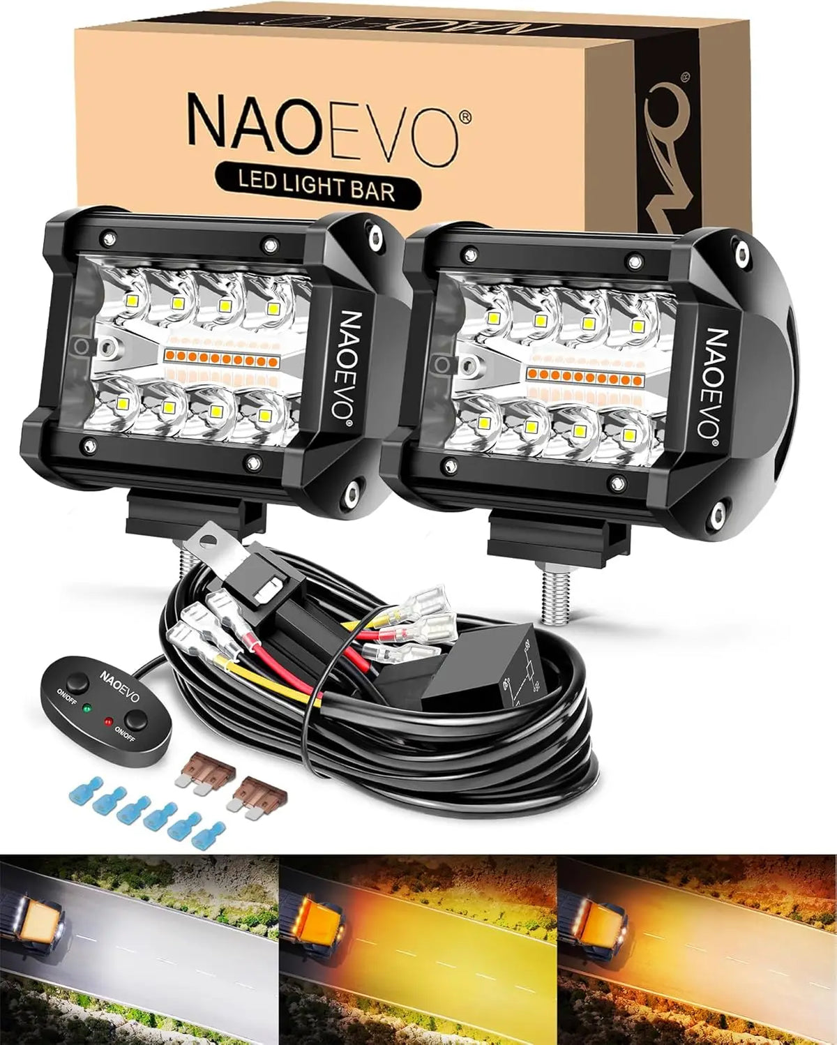 LED Pod Lights White Yellow Amber Beam Colour Options
