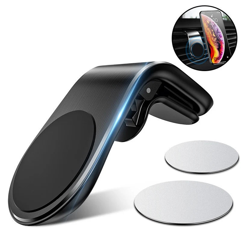 Magnetic car phone holder air vent clip