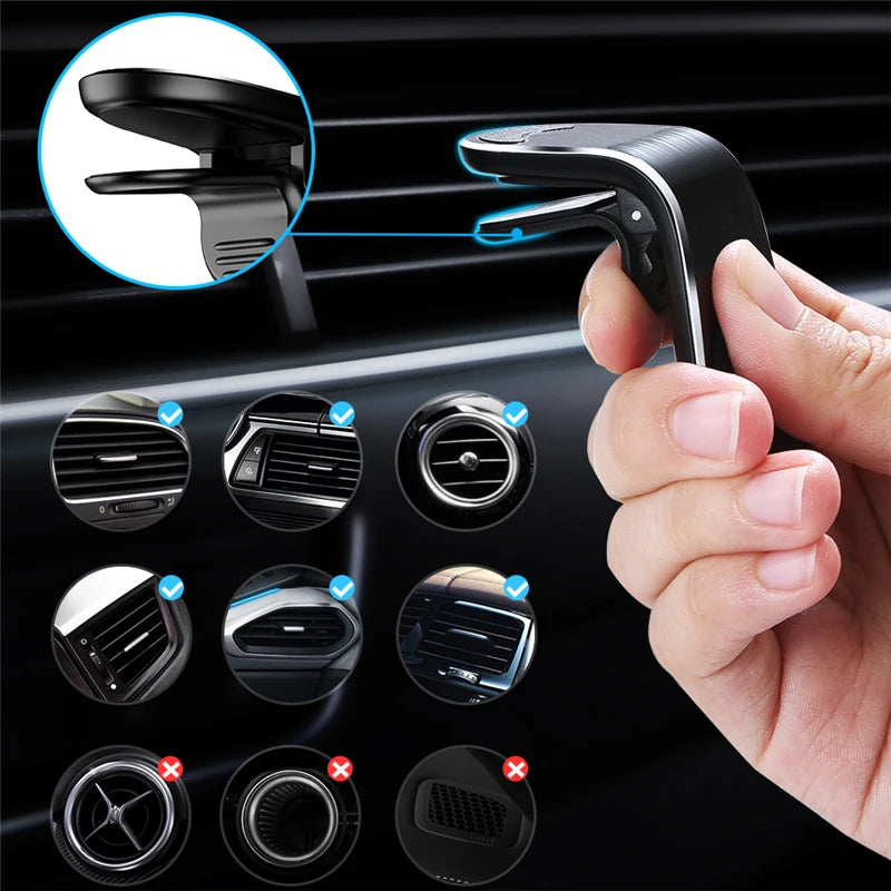 Universal magnetic phone holder for car