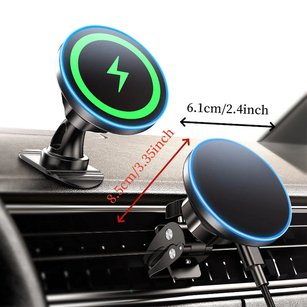 Car Phone Holder MagSafe Mount Charger 15W