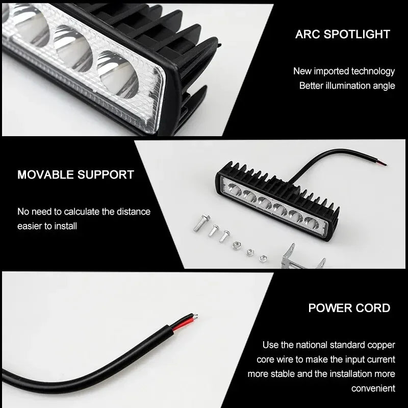 Offroad LED Spotlight Mounted on 4WD Vehicle