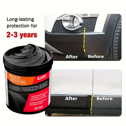 Black crystal polish for car trim