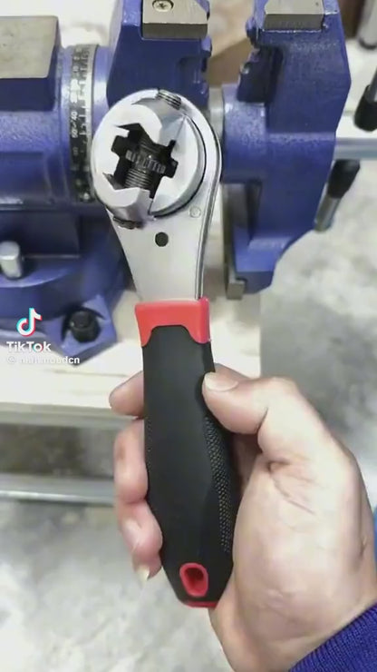 Adjustable Ratchet Wrench 6 to 22mm, Reversible 60 Tooth CR V Steel