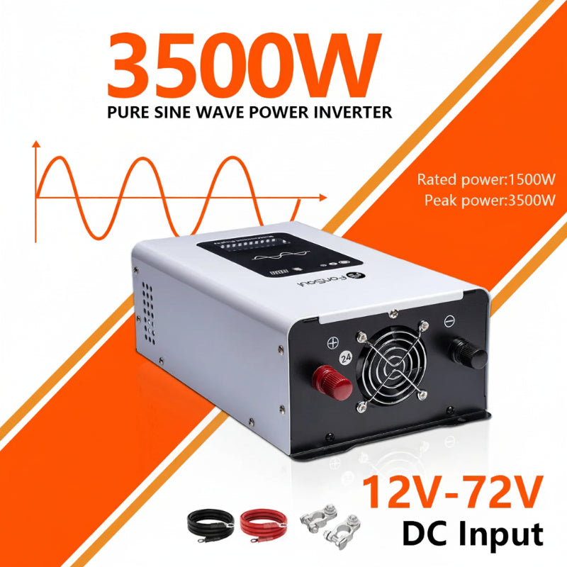 Pure sine wave inverter 3500W peak with LCD