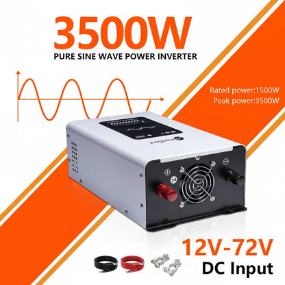 Pure sine wave inverter 3500W peak with LCD