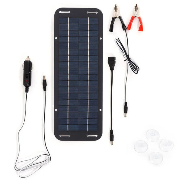 Solar Panel 30W Trickle Charger, 12V Battery Maintainer for Car RV Boat with USB