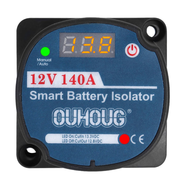 Split Charge Relay Kit 12V 140A, Voltage Sense Dual Battery for Camper Van and 4x4