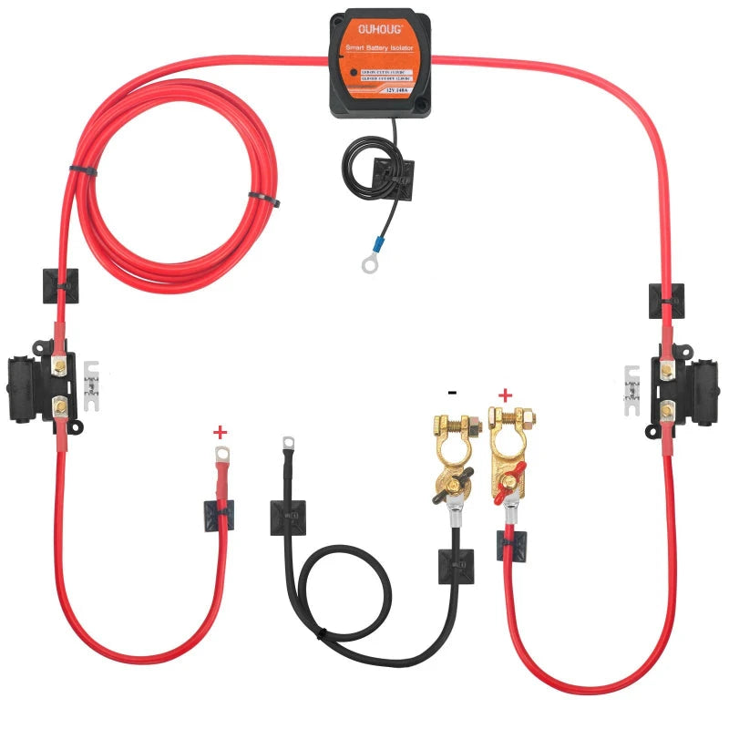 Battery isolator relay for motorhome