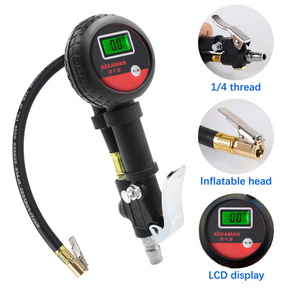 Tire Pressure Gauge, Digital LCD Tester with All Metal Body 3 to 200 PSI