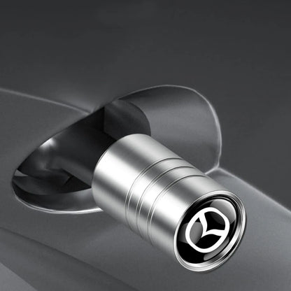 Frosted metal tire valve caps for Mazda