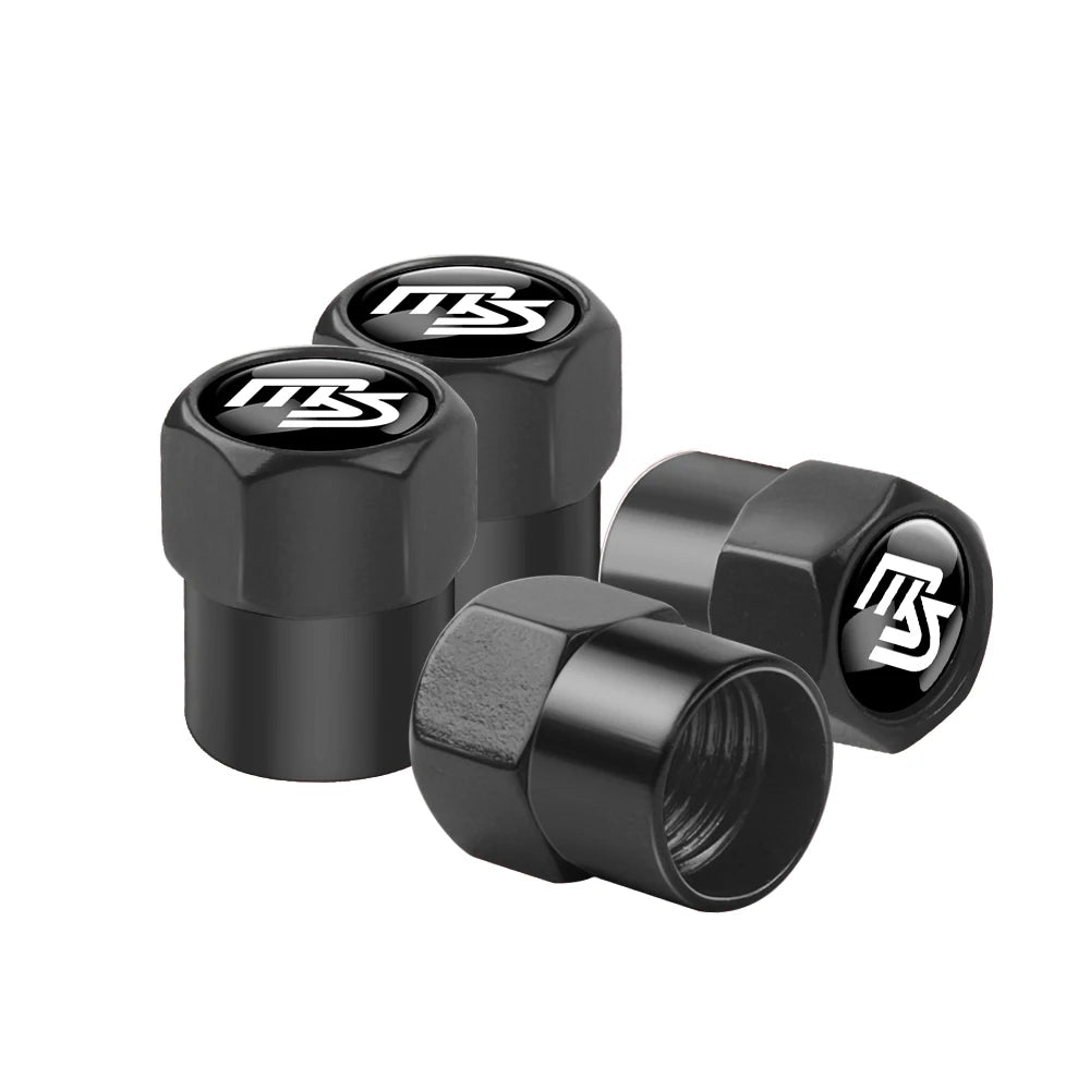 Frosted metal tire valve caps for Mazda
