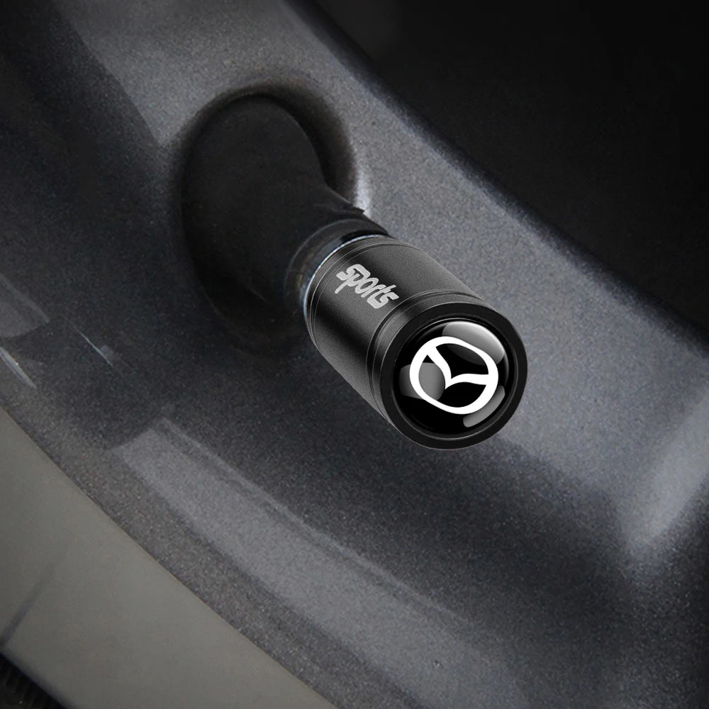 Frosted metal valve caps for Mazda accessories