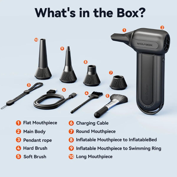 Electric Air Duster Blower Rechargeable WOLFBOX